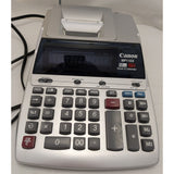 Working Canon MP11DX 12-Digit 2-Color Printing Calculator W/ Clock Calendar Silver Gray