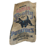 Scotty Potatoes Vintage Burlap Sack 100 LBS Madras OR Oregon Black Terrier Dog Rustic Farmhouse