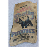 Scotty Potatoes Vintage Burlap Sack 100 LBS Madras OR Oregon Black Terrier Dog Rustic Farmhouse