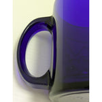 3.5" USA Cobalt Blue Coffee Mug Set Colorado? Glass Gold City Skyline Mountains
