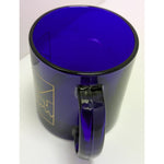 3.5" USA Cobalt Blue Coffee Mug Set Colorado? Glass Gold City Skyline Mountains