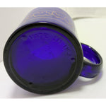 3.5" USA Cobalt Blue Coffee Mug Set Colorado? Glass Gold City Skyline Mountains