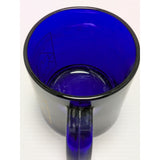 3.5" USA Cobalt Blue Coffee Mug Set Colorado? Glass Gold City Skyline Mountains