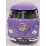 9" 1966 1/19 Scale Solido VW Combi Peace & Love Flower Powered Van Diecast Purple Volkswagen Van Bus