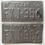 FXJ 356 Texas License Plate Pair Set Porsche