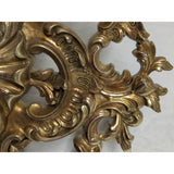 Working 1950s Syroco 8-Day Wall Clock G758 Brass Ornate Floral Design Roman Numerals Syracuse NY