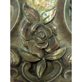Working 1950s Syroco 8-Day Wall Clock G758 Brass Ornate Floral Design Roman Numerals Syracuse NY