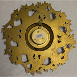 Working 1950s Syroco 8-Day Wall Clock G758 Brass Ornate Floral Design Roman Numerals Syracuse NY