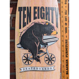 36" Ten-Eighty Longboard Skateboard Surfboard Bear on BMX Bike Bravo Sports