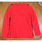 S Tommy Hilfiger Women's Pima Small Red Argyle V Sweater Long Sleeve Cotton Knit