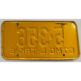 1967 5-356 67 MO L TRK 6 YELLOW BLACK Missouri License Plate 356 Porsche