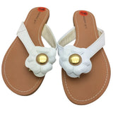 9.5 Madden Girl White Flower Thong Flip Flop Toe Strap Shoes Sandals Sandels NOS