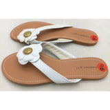 9.5 Madden Girl White Flower Thong Flip Flop Toe Strap Shoes Sandals Sandels NOS