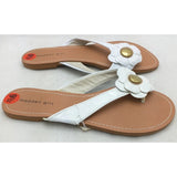 9.5 Madden Girl White Flower Thong Flip Flop Toe Strap Shoes Sandals Sandels NOS