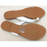 9.5 Madden Girl White Flower Thong Flip Flop Toe Strap Shoes Sandals Sandels NOS