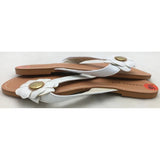 9.5 Madden Girl White Flower Thong Flip Flop Toe Strap Shoes Sandals Sandels NOS