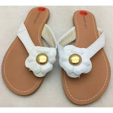 9.5 Madden Girl White Flower Thong Flip Flop Toe Strap Shoes Sandals Sandels NOS