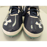 14 Men's Under Armour Yellow Navy Football Cleats 1276701-100 Team Spine Nitro Mid Shoe UA