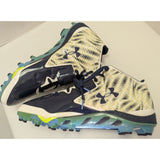 14 Men's Under Armour Yellow Navy Football Cleats 1276701-100 Team Spine Nitro Mid Shoe UA