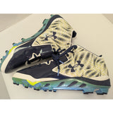 14 Men's Under Armour Yellow Navy Football Cleats 1276701-100 Team Spine Nitro Mid Shoe UA