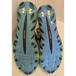 14 Men's Under Armour Yellow Navy Football Cleats 1276701-100 Team Spine Nitro Mid Shoe UA