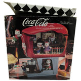 Lighted Action Musical Enesco Coca Cola Soda Shop Diner Hop Bears Rock Music Box