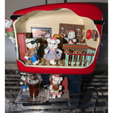 Lighted Action Musical Enesco Coca Cola Soda Shop Diner Hop Bears Rock Music Box