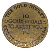 The Gold Nugget Brothel Token Cooke City Montana 50¢ Whiskey Tobacco Or One Screw Brass Coin Vintage