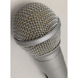 8' Foot Wire Used Dynamic Microphone Wired Silver With On/Off Switch & 1/4 Inch Jack
