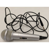 8' Foot Wire Used Dynamic Microphone Wired Silver With On/Off Switch & 1/4 Inch Jack