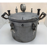 7 QT Quart Kook Kwick Steam Pressure Cooker Canner Guage Aluminum Vintage Kitchenware Wood Handle
