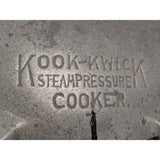 7 QT Quart Kook Kwick Steam Pressure Cooker Canner Guage Aluminum Vintage Kitchenware Wood Handle