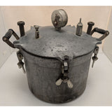 7 QT Quart Kook Kwick Steam Pressure Cooker Canner Guage Aluminum Vintage Kitchenware Wood Handle