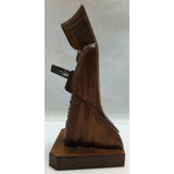 9" Carved Wood Priest Rosary Mexico Wooden Monk Reading Bible Figurine Figure