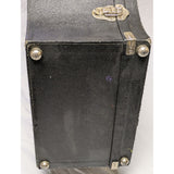 4/4 Black Cello Case 52" Excelsior Hard Shell Key Lock Blue Velvet Lining Vintage 1950s MCM
