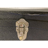4/4 Black Cello Case 52" Excelsior Hard Shell Key Lock Blue Velvet Lining Vintage 1950s MCM