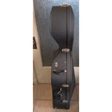 4/4 Black Cello Case 52" Excelsior Hard Shell Key Lock Blue Velvet Lining Vintage 1950s MCM