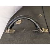 4/4 Black Cello Case 52" Excelsior Hard Shell Key Lock Blue Velvet Lining Vintage 1950s MCM