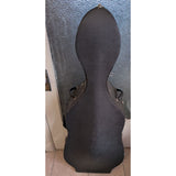 4/4 Black Cello Case 52" Excelsior Hard Shell Key Lock Blue Velvet Lining Vintage 1950s MCM