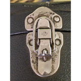 4/4 Black Cello Case 52" Excelsior Hard Shell Key Lock Blue Velvet Lining Vintage 1950s MCM
