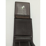 Textured Men's Wenz Tri-Fold Leather Wallet With Snap Closure & Card Slots
