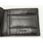 Textured Men's Wenz Tri-Fold Leather Wallet With Snap Closure & Card Slots