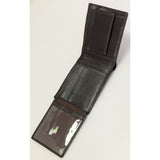 Textured Men's Wenz Tri-Fold Leather Wallet With Snap Closure & Card Slots