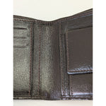 Textured Men's Wenz Tri-Fold Leather Wallet With Snap Closure & Card Slots