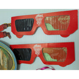 Lot Coca Cola 1973 Mini Tray Santa Ornament 3D glasses Ruler Pen Empty Lite Box