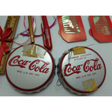 Lot Coca Cola 1973 Mini Tray Santa Ornament 3D glasses Ruler Pen Empty Lite Box
