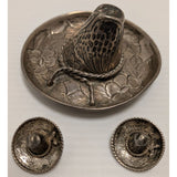 48 Grams 925 Sterling Silver Temcha Brooch Pin Sombrero Hat Mexico Eagle Snake Flowers Vintage