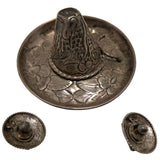 48 Grams 925 Sterling Silver Temcha Brooch Pin Sombrero Hat Mexico Eagle Snake Flowers Vintage