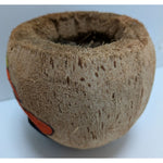 Tiki Carved Hand Painted Coconut Shell Can Candle Holder Planter Pot Colorful Ha