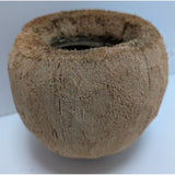 Tiki Carved Hand Painted Coconut Shell Can Candle Holder Planter Pot Colorful Ha